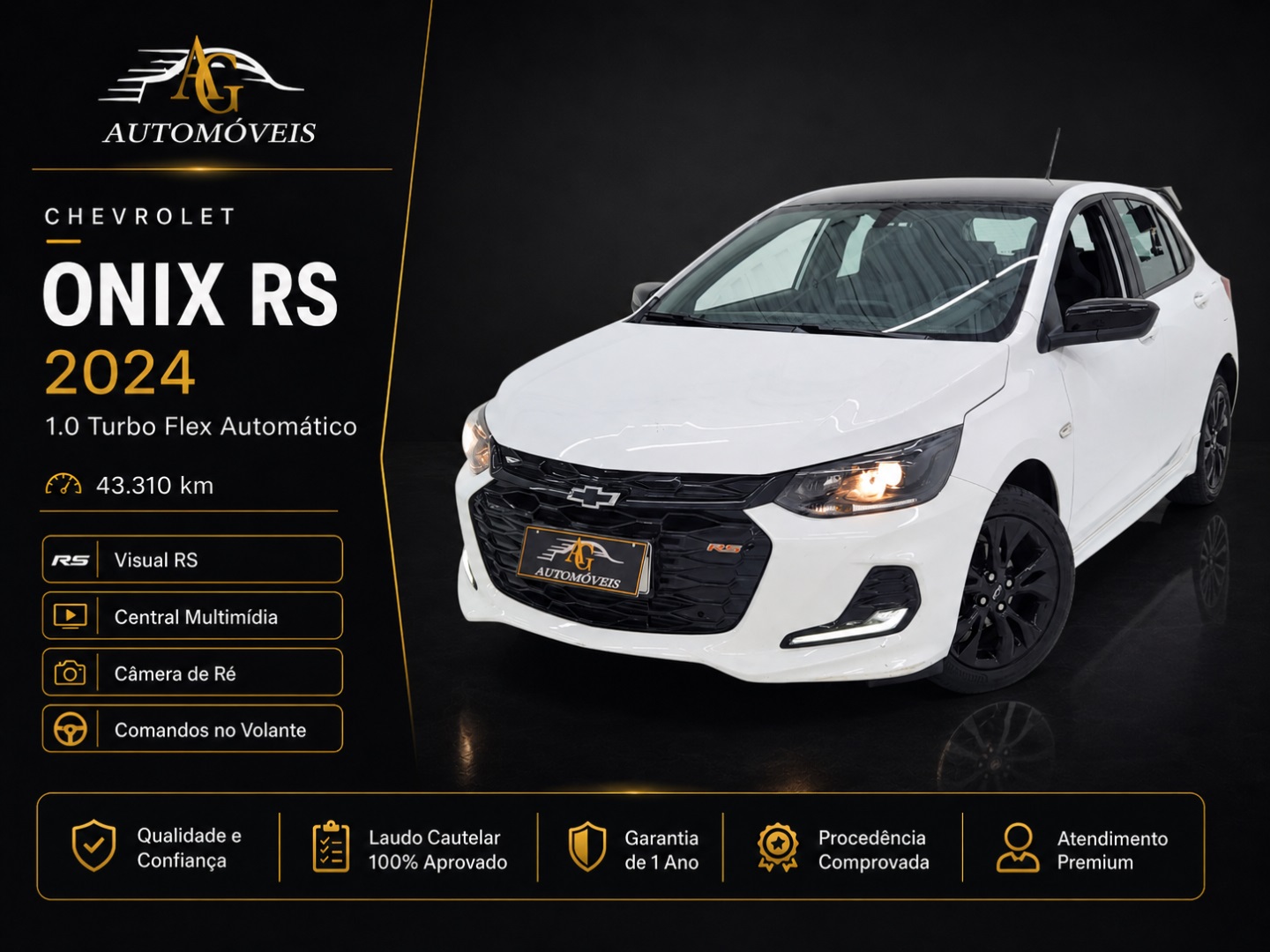 CHEVROLET ONIX 1.0 TURBO FLEX RS AUTOMÁTICO