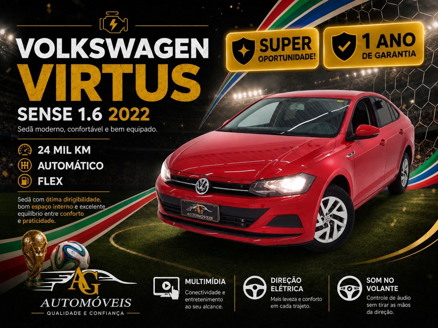 VOLKSWAGEN VIRTUS 1.6 MSI SENSE TOTAL FLEX AUTOMÁTICO