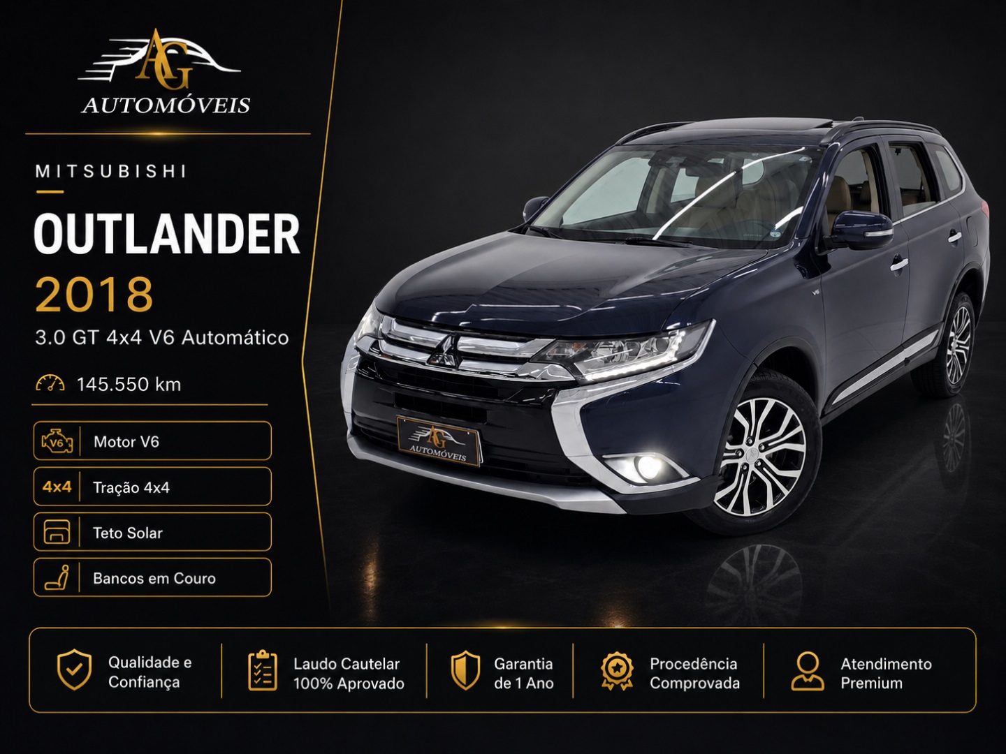 MITSUBISHI OUTLANDER 3.0 GT 4X4 V6 24V GASOLINA 4P AUTOMÁTICO