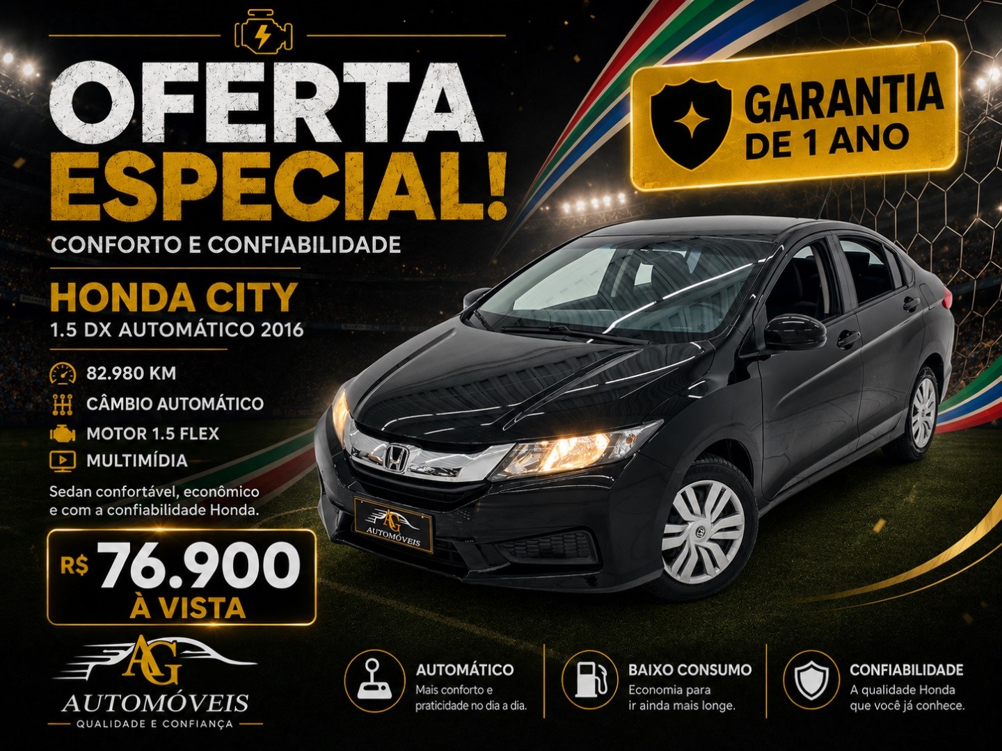 HONDA CITY 1.5 DX 16V FLEX 4P AUTOMÁTICO