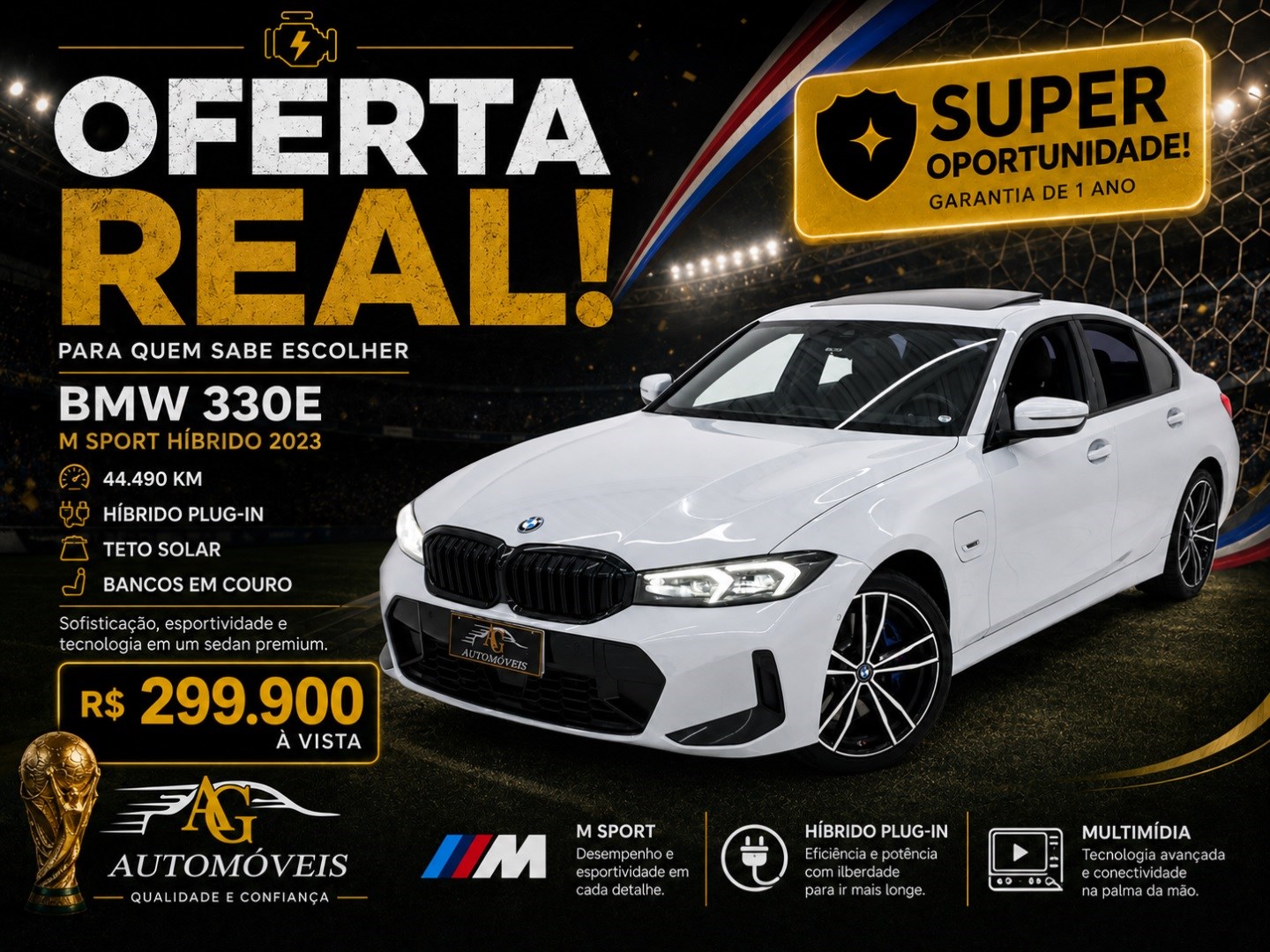 BMW 330e 2.0 16V TURBO HÍBRIDO M SPORT AUTOMÁTICO