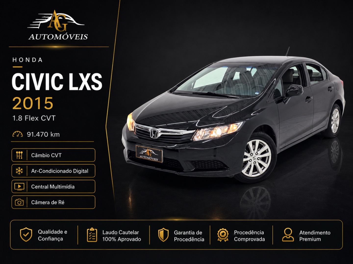 HONDA CIVIC 1.8 LXS 16V FLEX 4P AUTOMÁTICO
