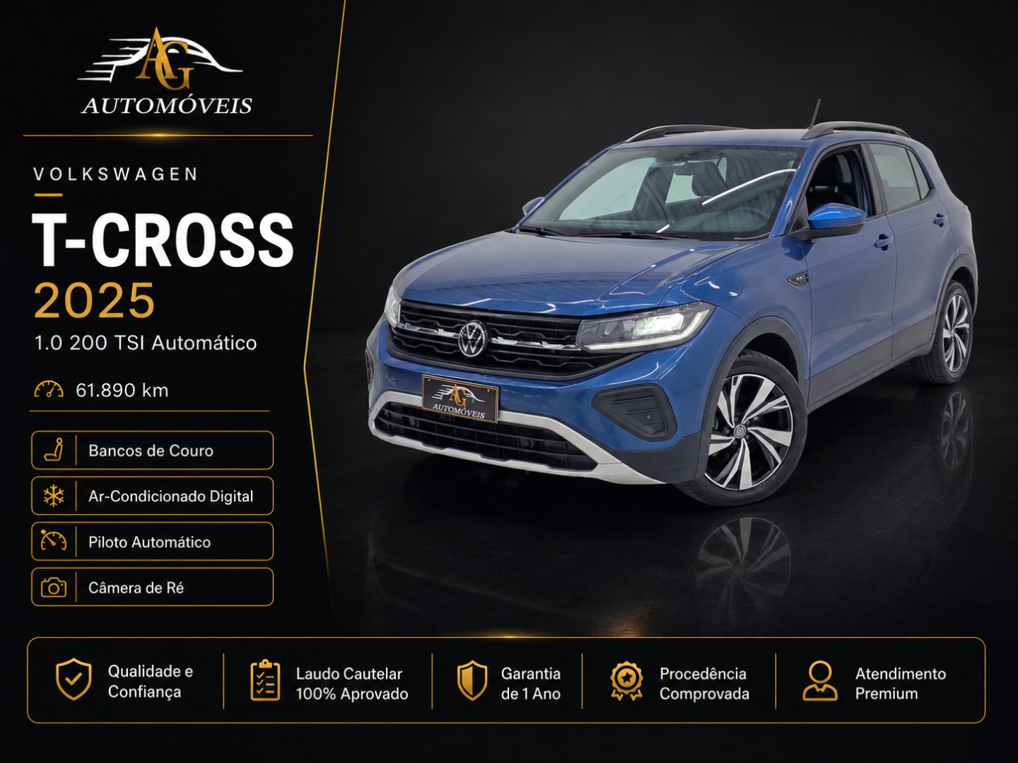 VOLKSWAGEN T-CROSS 1.0 200 TSI TOTAL FLEX COMFORTLINE AUTOMÁTICO