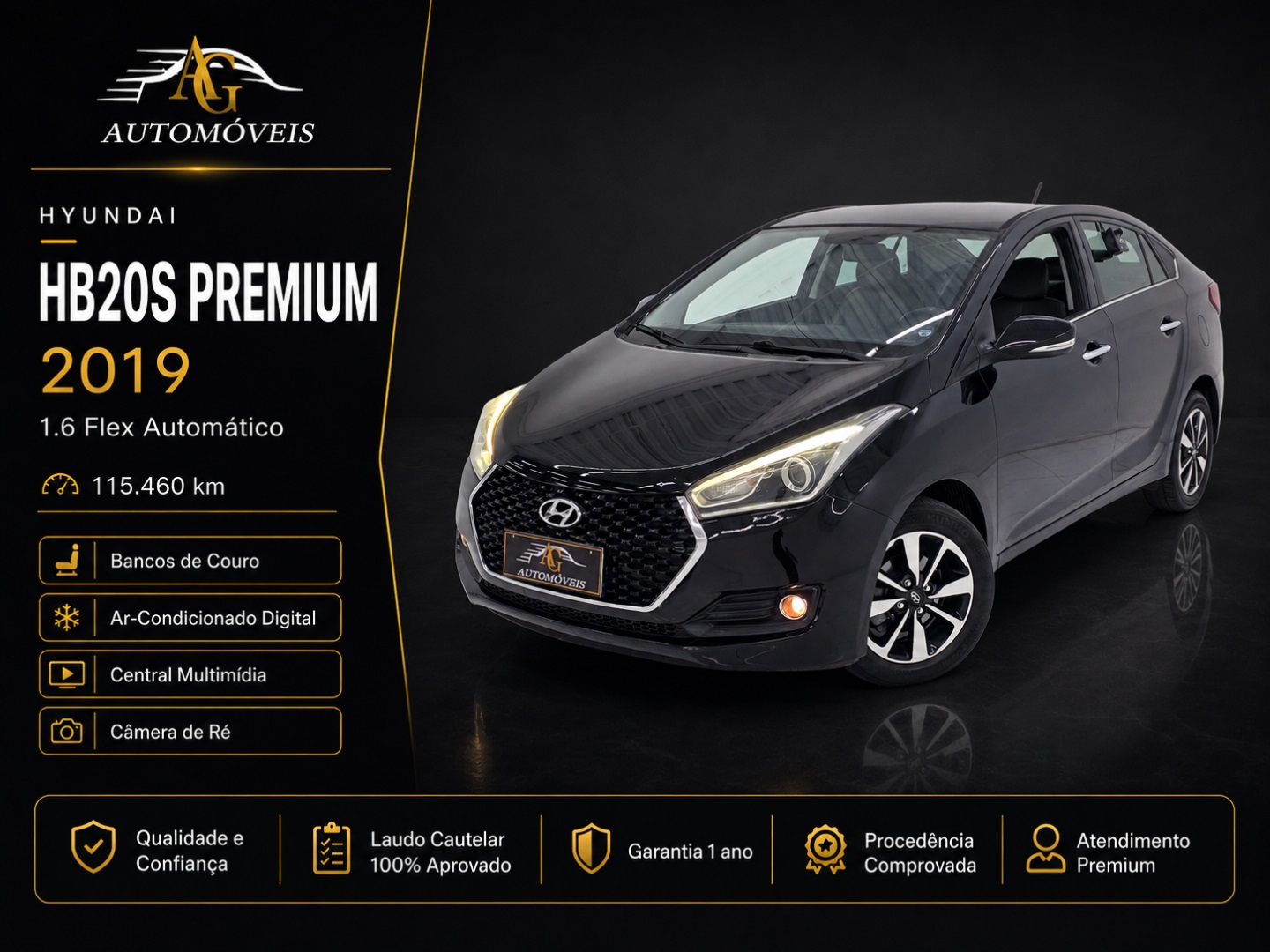 HYUNDAI HB20S 1.6 PREMIUM 16V FLEX 4P AUTOMÁTICO
