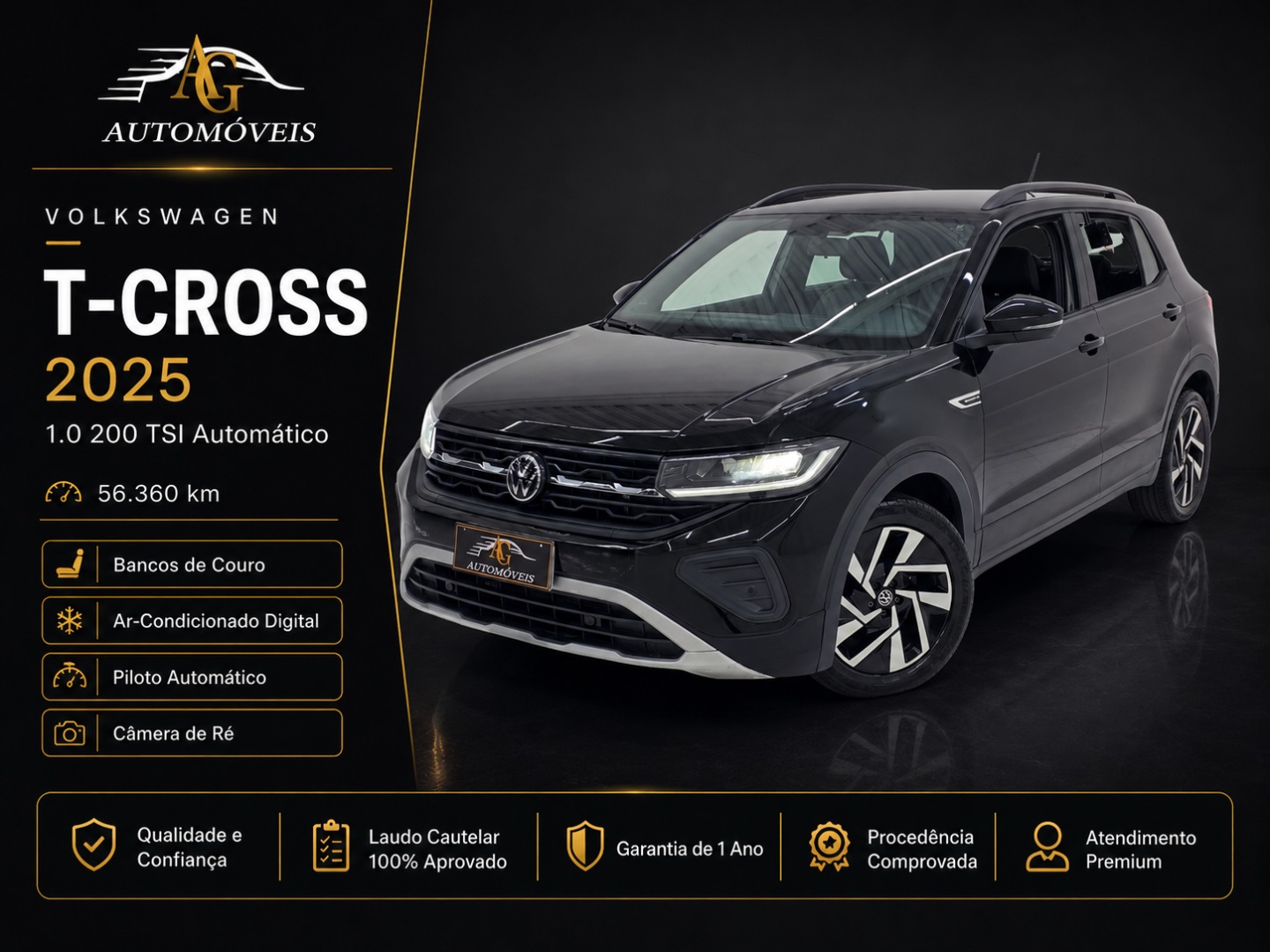 VOLKSWAGEN T-CROSS 1.0 200 TSI TOTAL FLEX COMFORTLINE AUTOMÁTICO