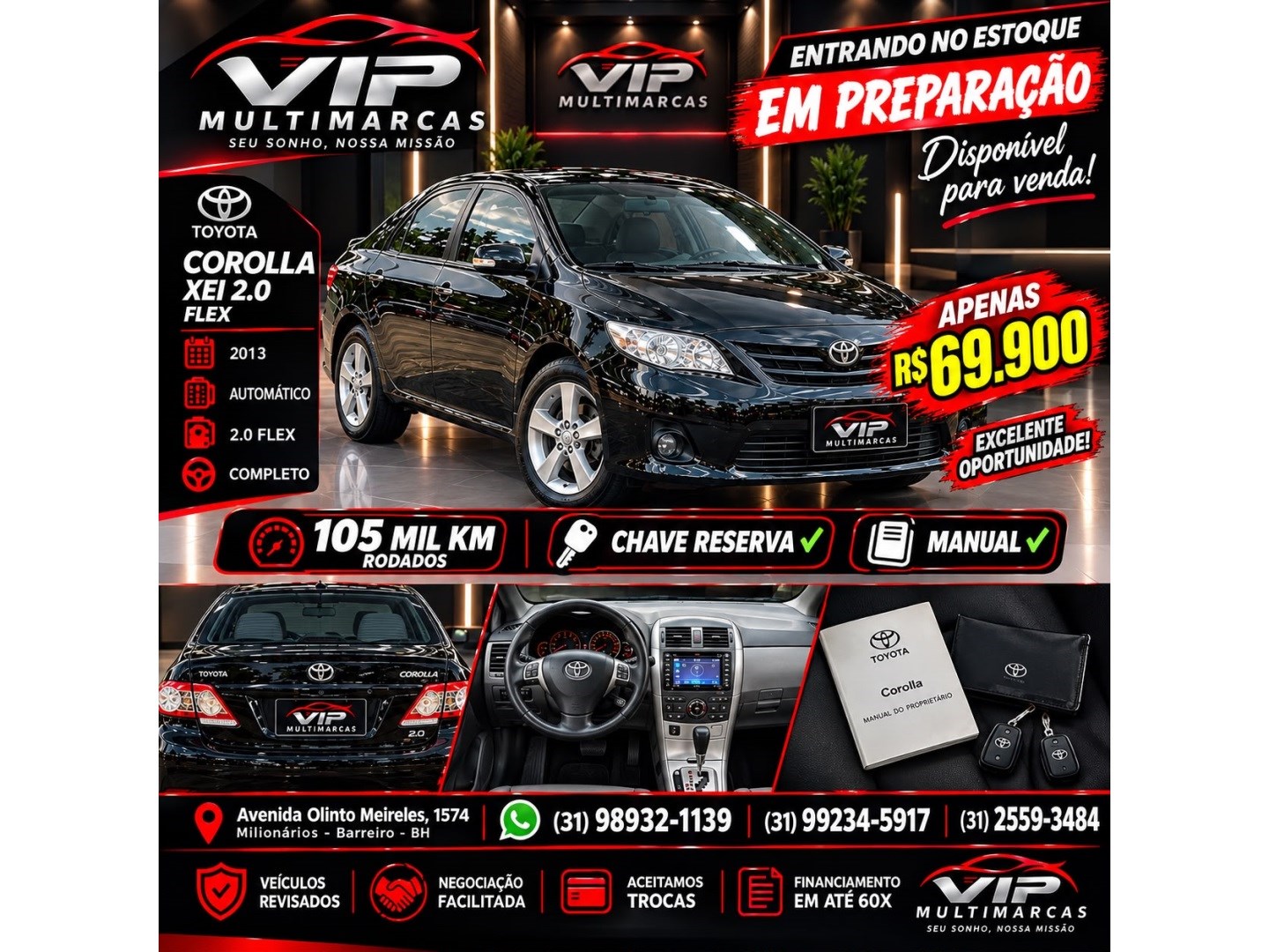TOYOTA COROLLA 2.0 XEI 16V FLEX 4P AUTOMÁTICO