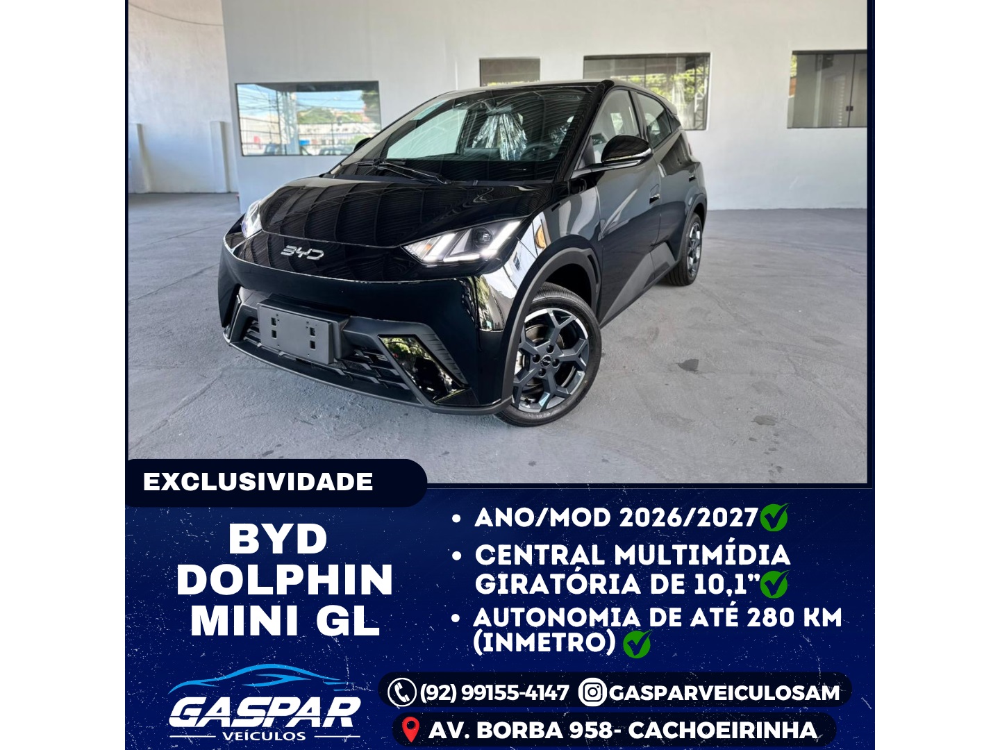 BYD DOLPHIN MINI 38 KW ELÉTRICO GL