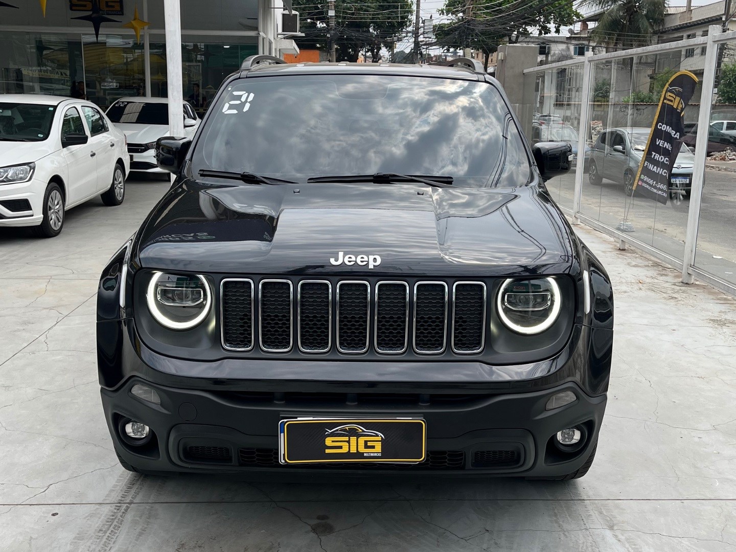 JEEP RENEGADE 1.8 16V FLEX LONGITUDE 4P AUTOMÁTICO 2021 Preto - Miniatura 2 - SIG Multimarcas