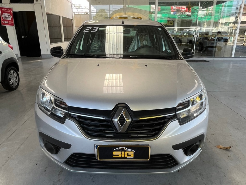 RENAULT LOGAN 1.0 12V SCE FLEX ZEN MANUAL 2023 Prata seminovo à venda em Duque de Caxias - Frente - SIG Multimarcas