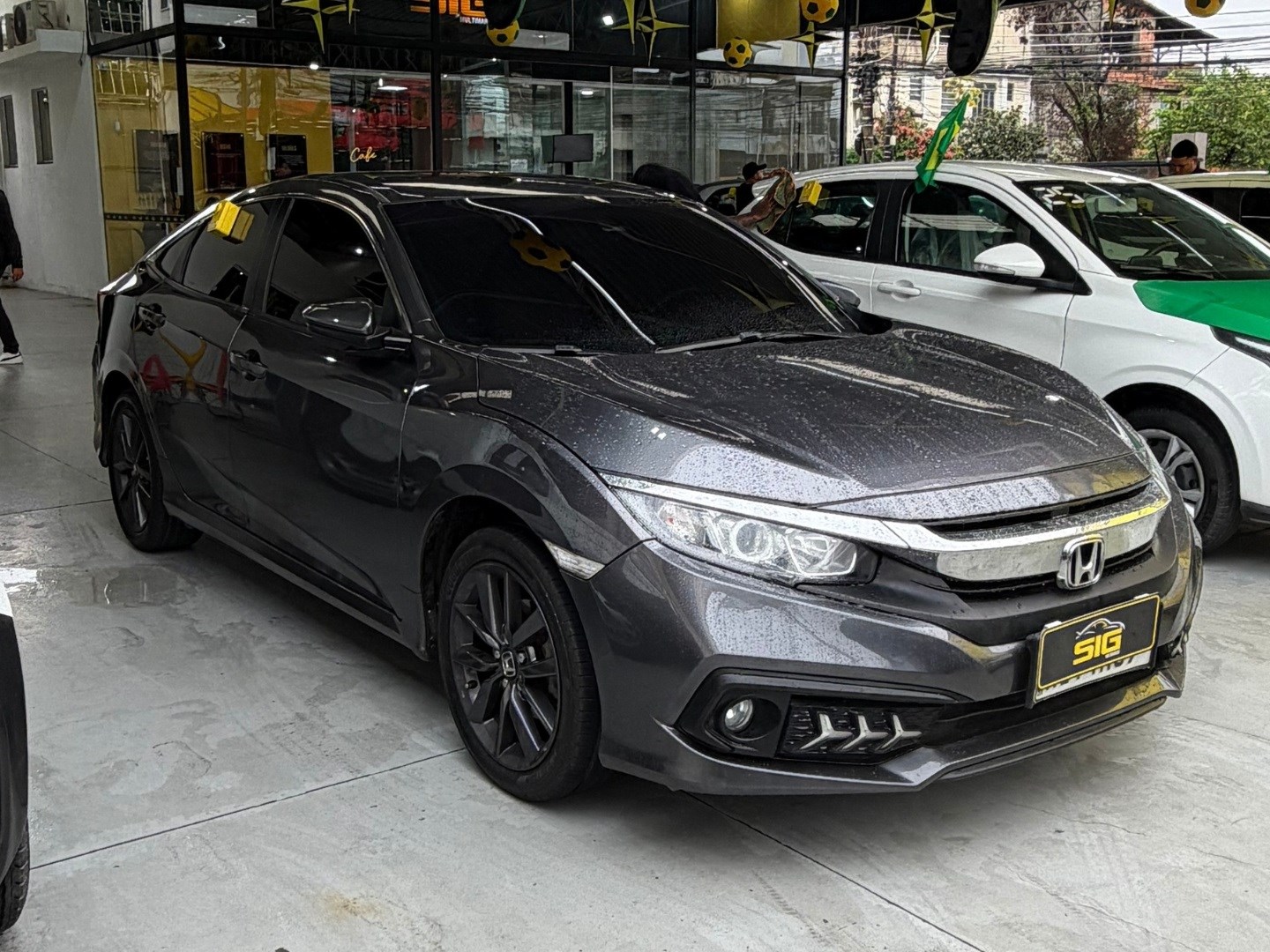 HONDA CIVIC 2.0 16V FLEXONE EX 4P CVT 2021 Cinza seminovo à venda em Duque de Caxias - Miniatura Traseira - SIG Multimarcas