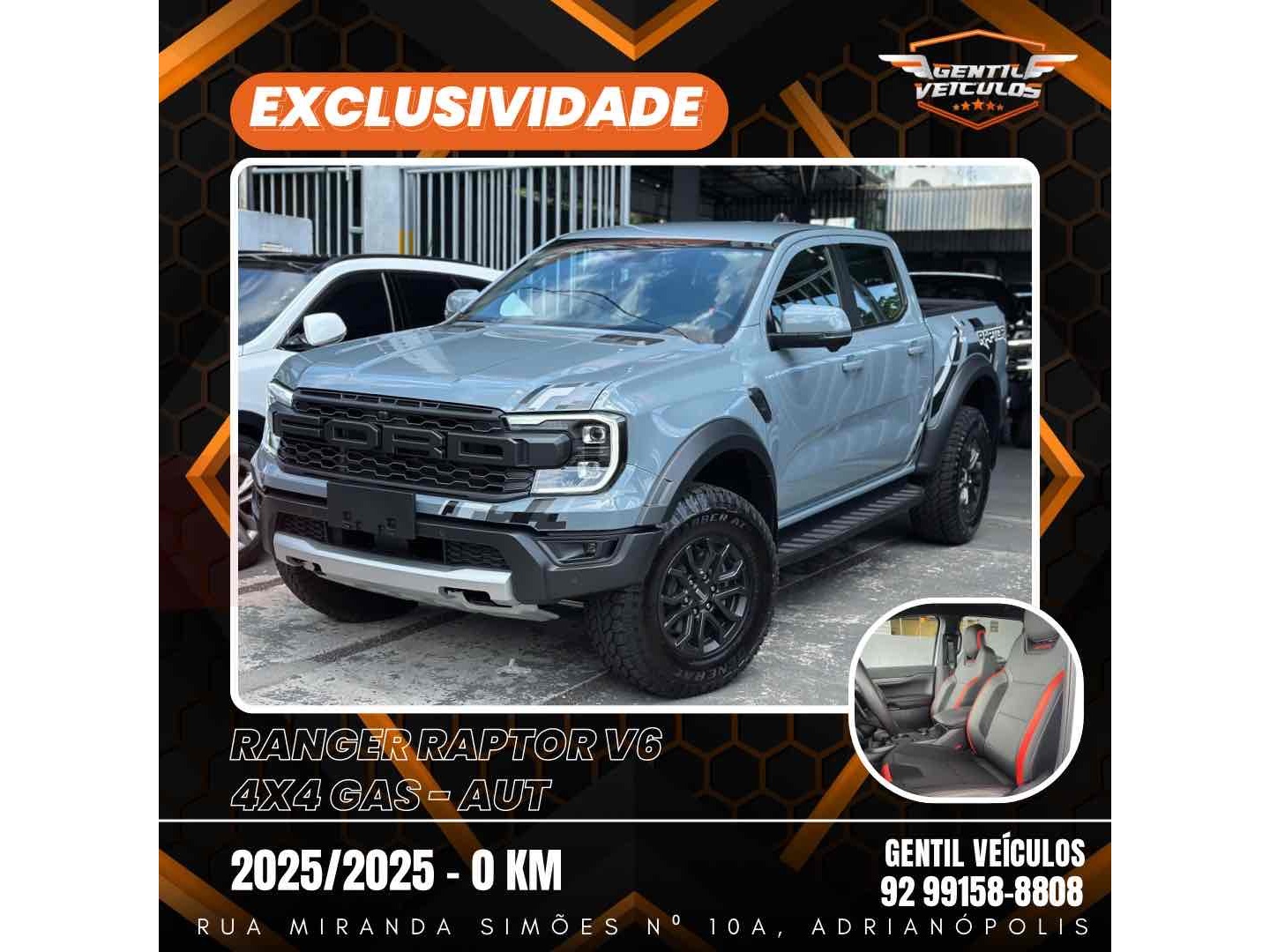 FORD RANGER 3.0 V6 TURBO GASOLINA RAPTOR 4X4 AUTOMÁTICO