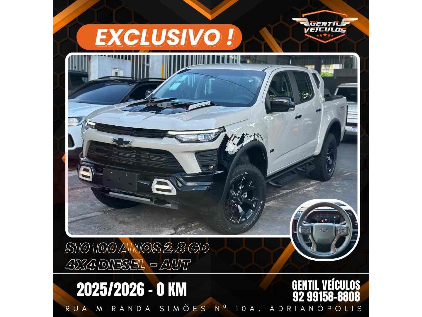 CHEVROLET S10 2.8 16V TURBO DIESEL 100 ANOS CD 4X4 AUTOMÁTICO