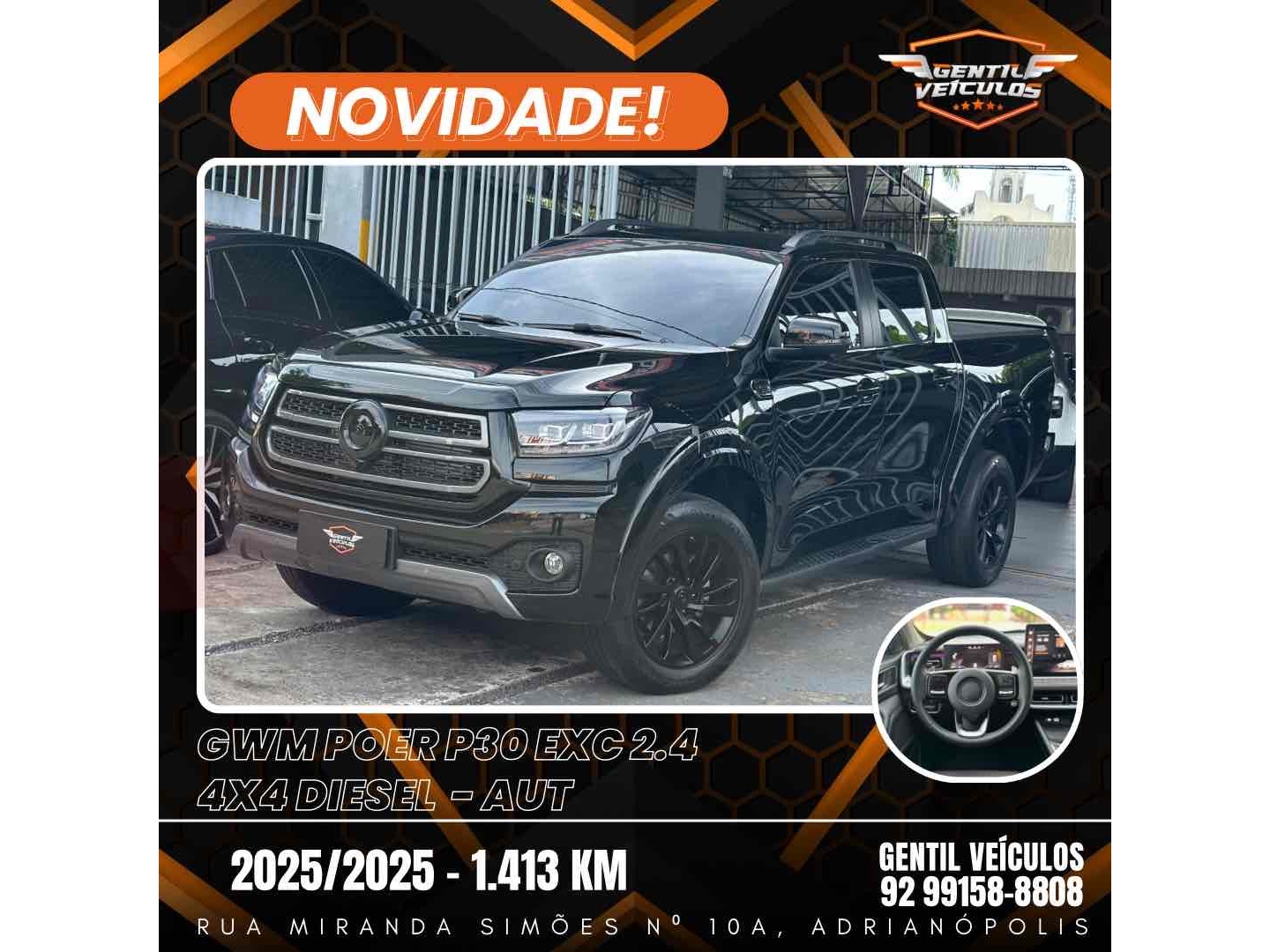 GWM POER P30 2.4 TURBO DIESEL EXCLUSIVE 4X4 AUTOMÁTICO