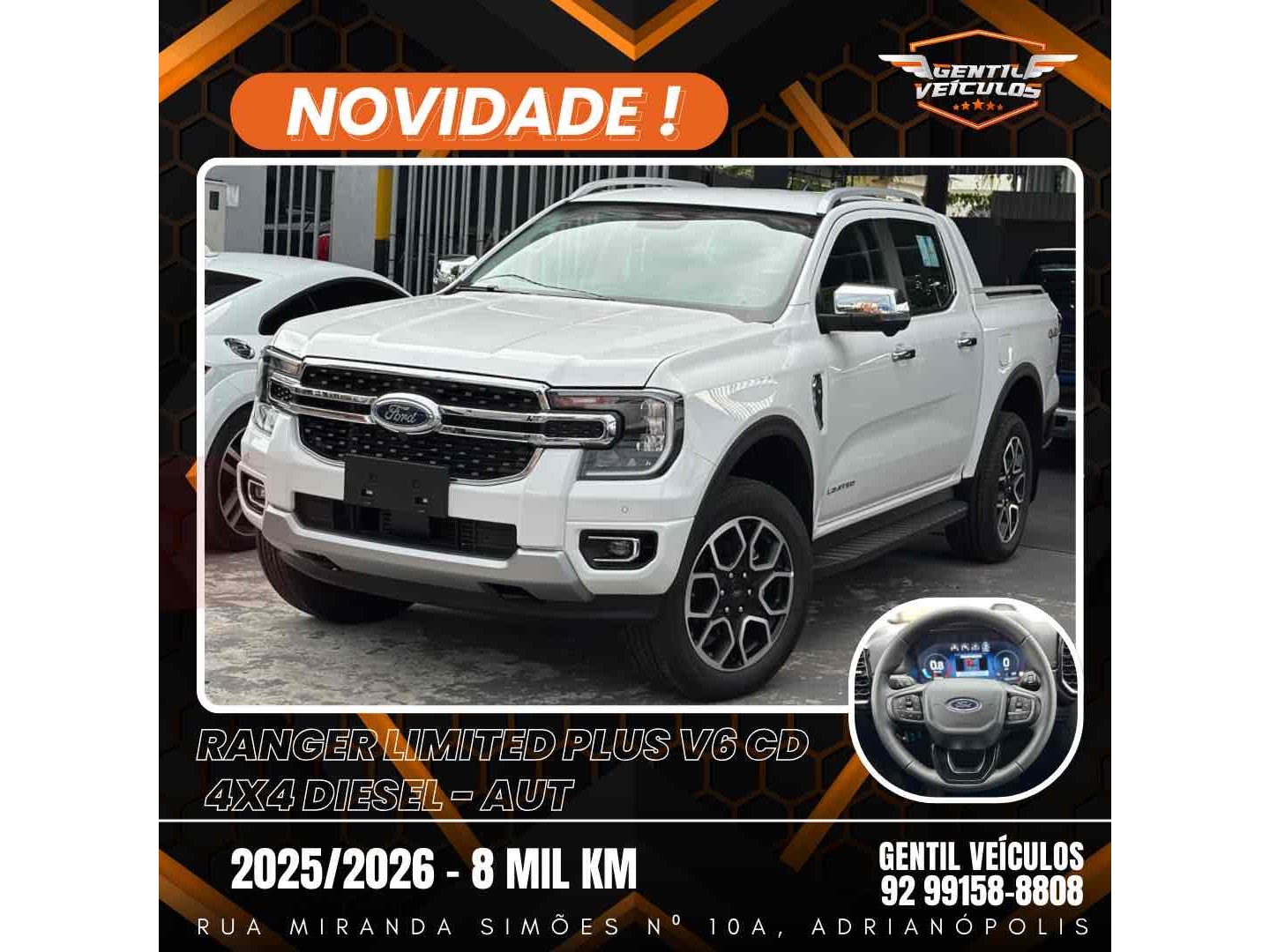 FORD RANGER 3.0 V6 TURBO DIESEL CD LIMITED 4X4 AUTOMÁTICO