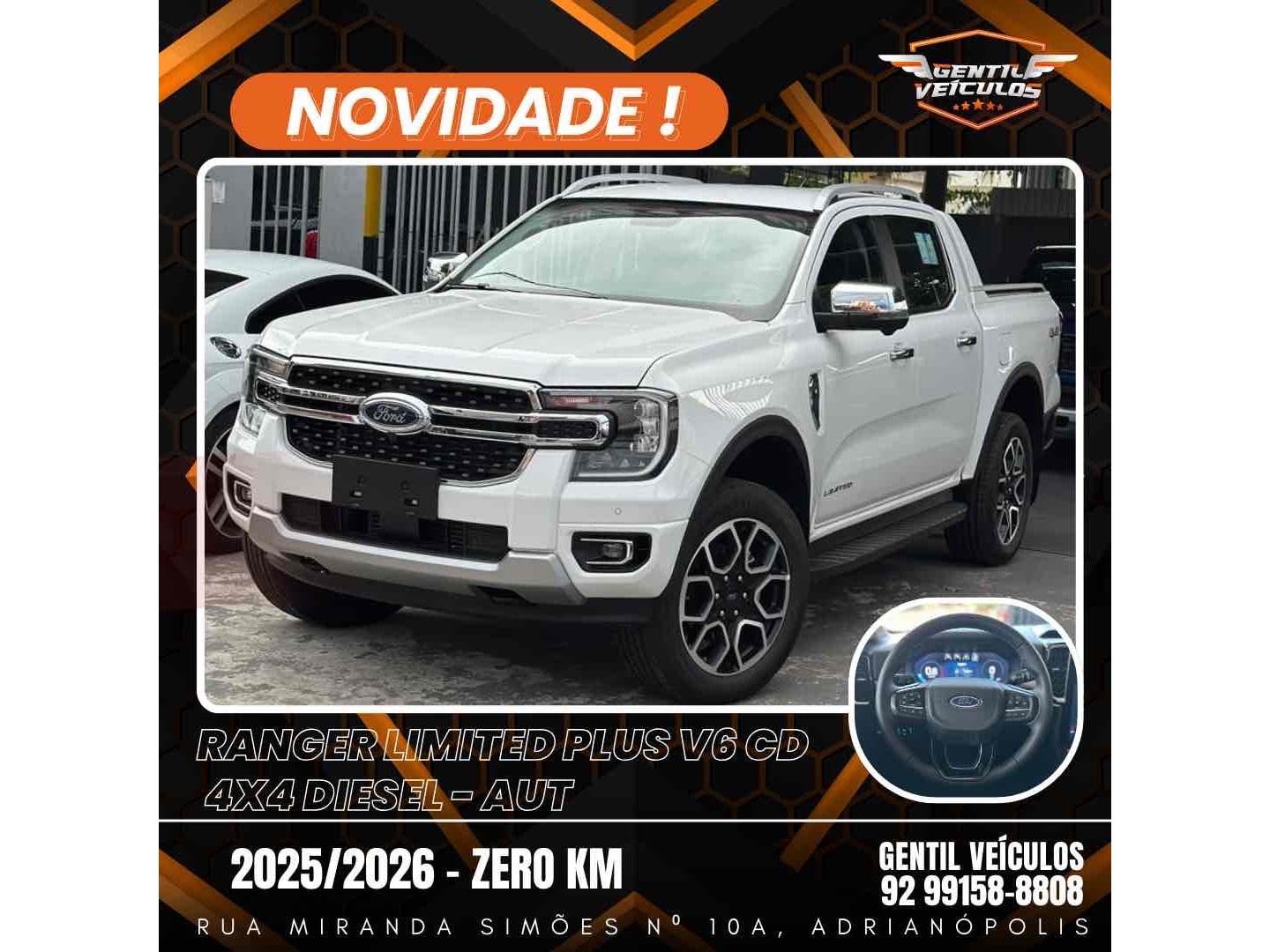 FORD RANGER 3.0 V6 TURBO DIESEL CD LIMITED 4X4 AUTOMÁTICO