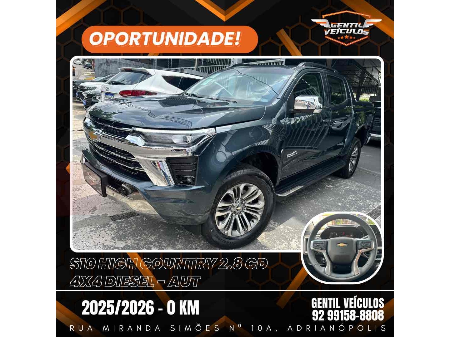 CHEVROLET S10 2.8 16V TURBO DIESEL HIGH COUNTRY CD 4X4 AUTOMÁTICO