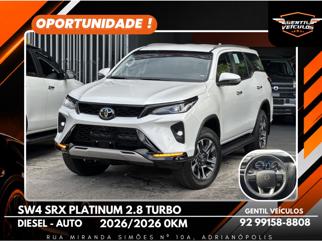 TOYOTA HILUX SW4 2.8 D-4D TURBO DIESEL SRX PLATINUM 7L 4X4 AUTOMÁTICO