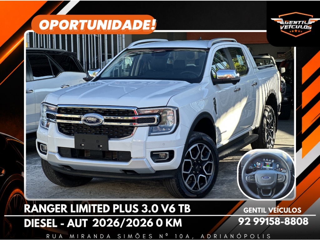 FORD RANGER RANGER 3.0 V6 TURBO DIESEL CD LIMITED PLUS 4X4 AUTOMATICO
