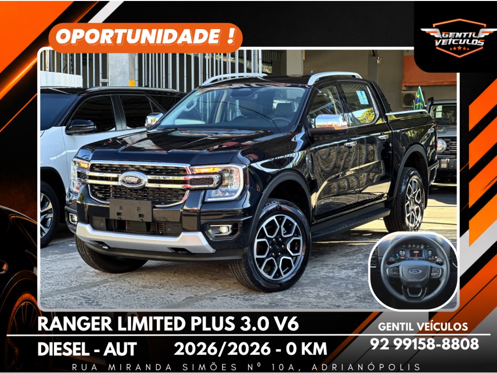 FORD RANGER RANGER 3.0 V6 TURBO DIESEL CD LIMITED PLUS 4X4 AUTOMATICO