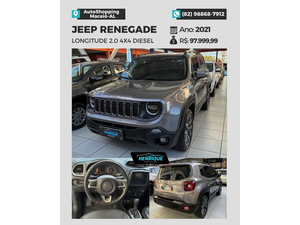 JEEP RENEGADE 2.0 16V TURBO DIESEL LONGITUDE 4P 4X4 AUTOMÁTICO