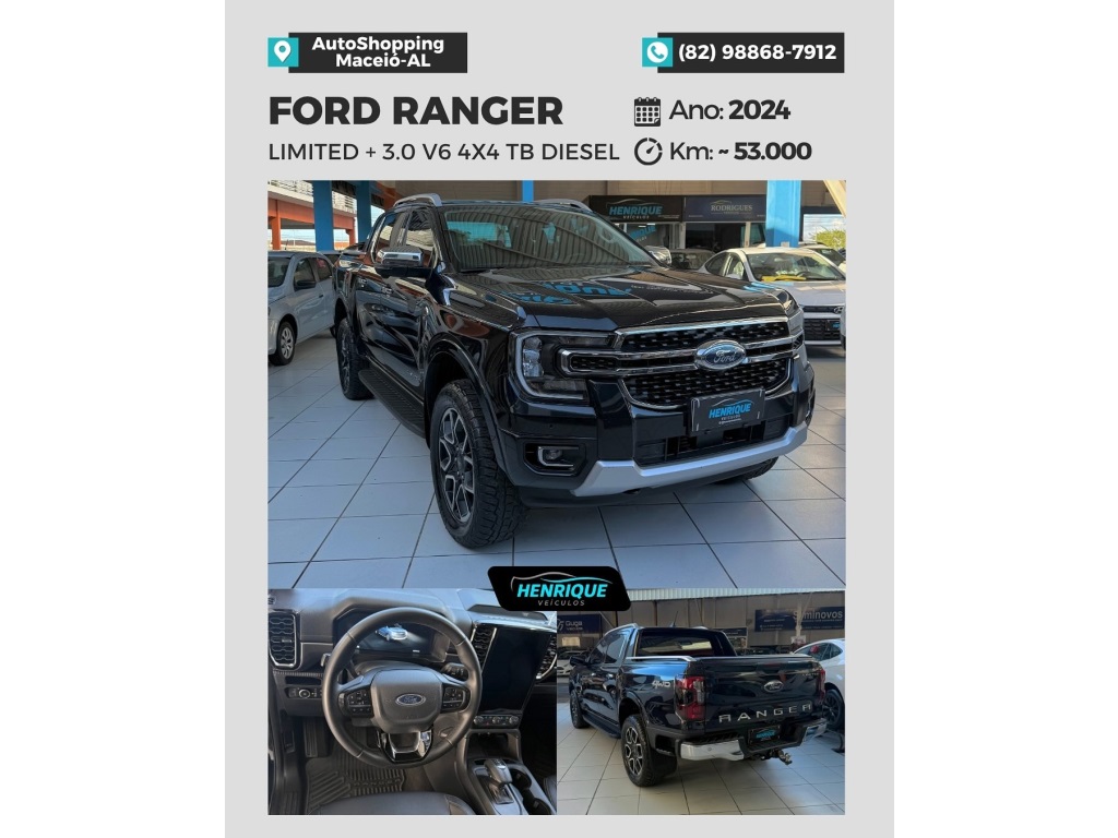 FORD RANGER 3.0 V6 4X4 CD LIMITED+ TB DIE AUT