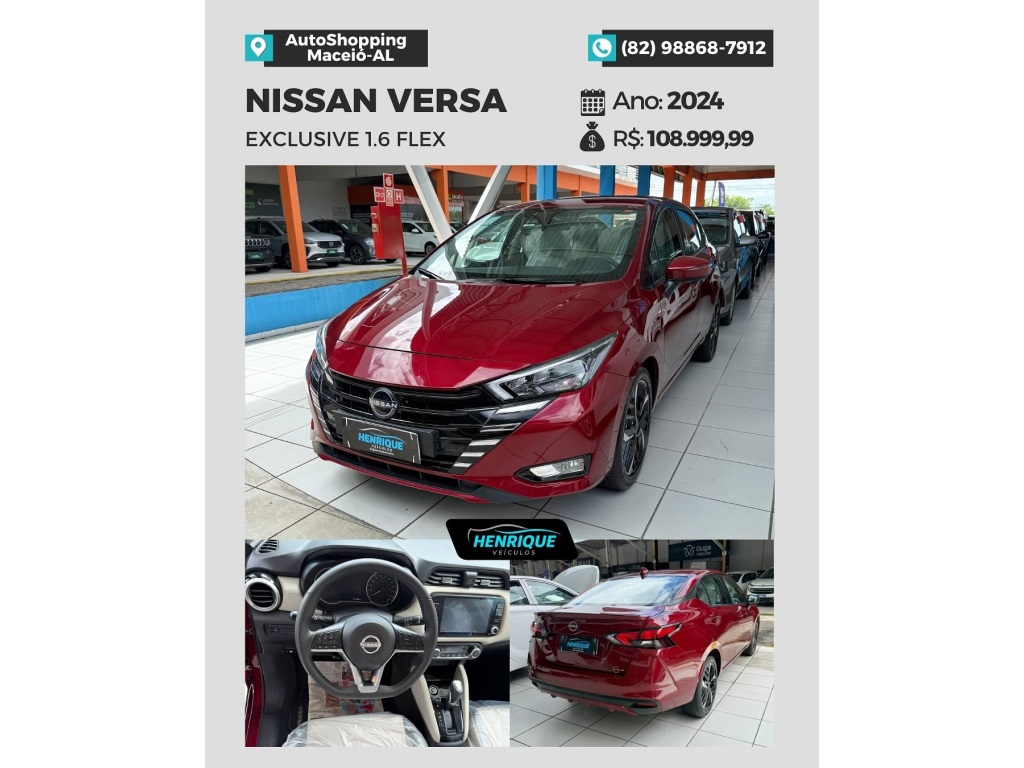 NISSAN VERSA 1.6 16V FLEX EXCLUSIVE XTRONIC